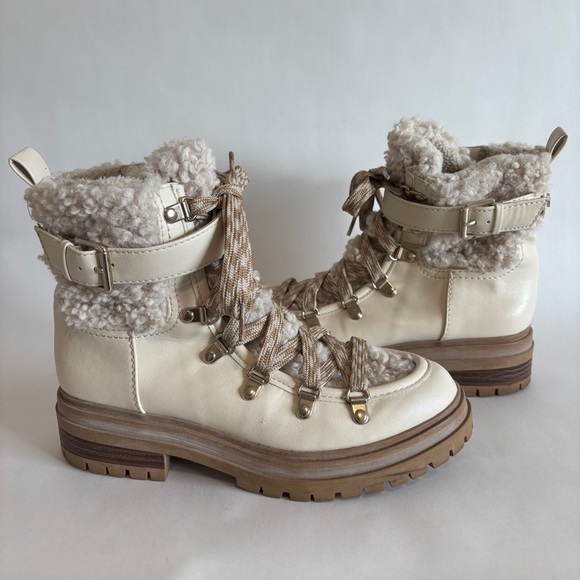 Circus NY by Sam Edelman womens cream Gretchen Faux Fur Winter Boots size 7.5 - Picture 7 of 10